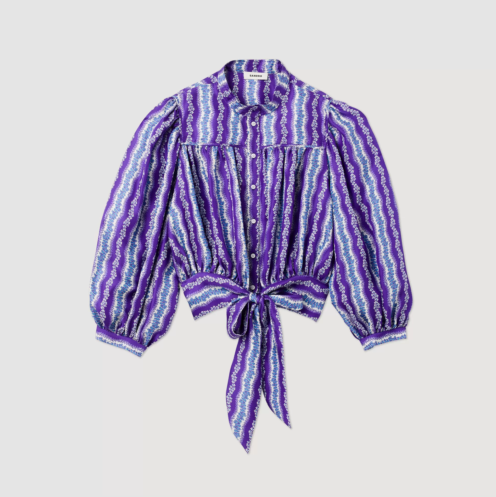 Discount Camicia Corta In Seta Con Stampa A Fiori Donna Top & Camicie