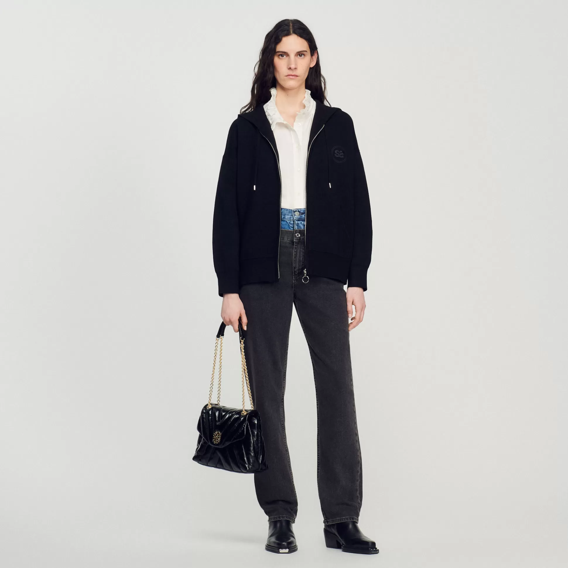 Cheap Felpa Con Zip Oversize Donna Felpe