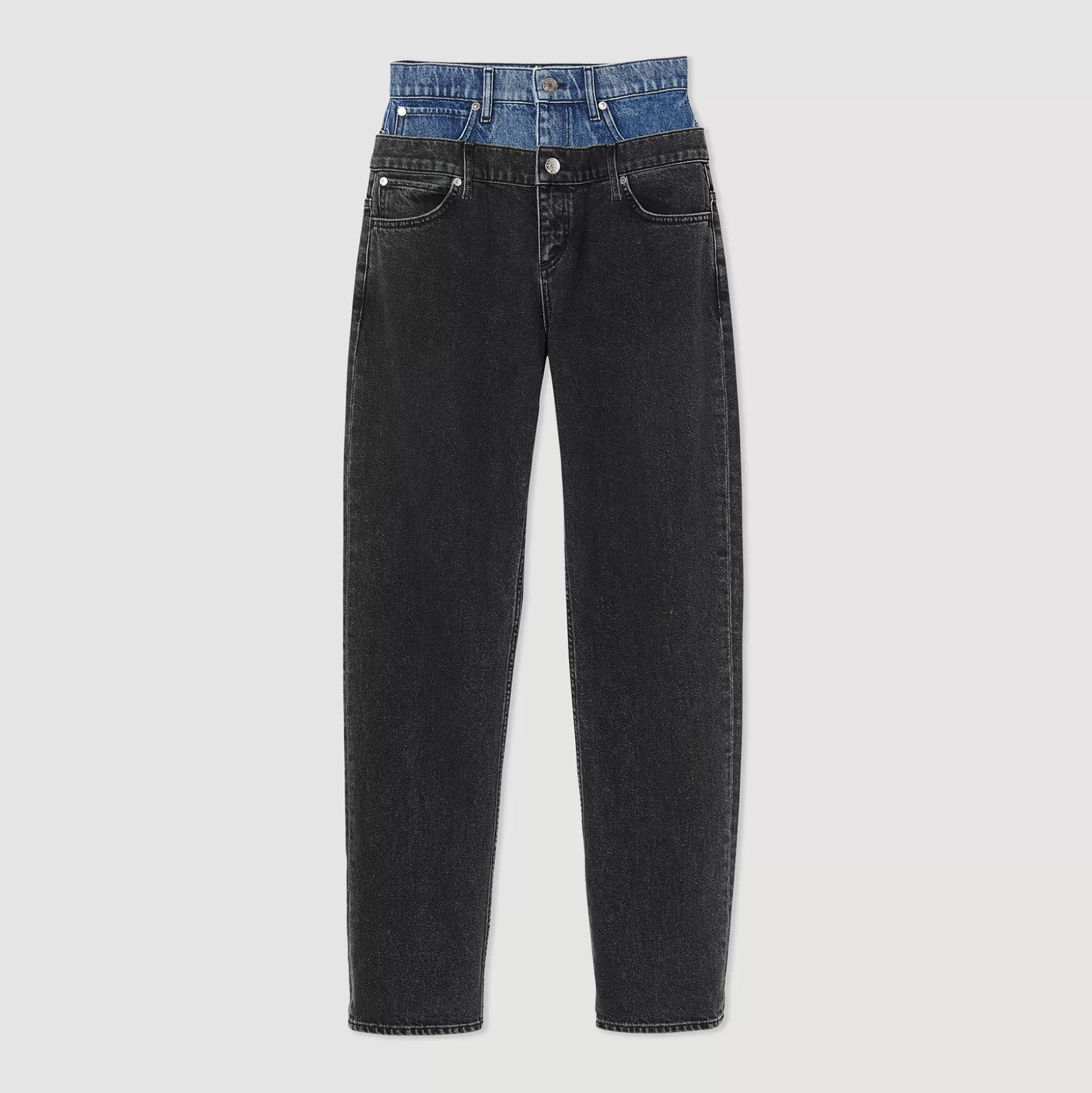 Shop Jeans A Doppia Cintura Bicolore Donna Jeans