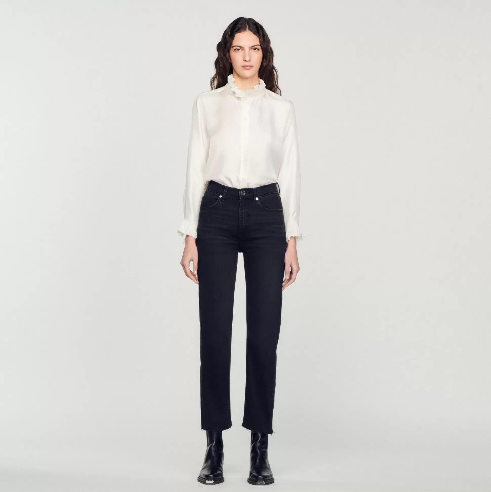 Best Sale Jeans Dritti A Taglio Vivo Donna Jeans