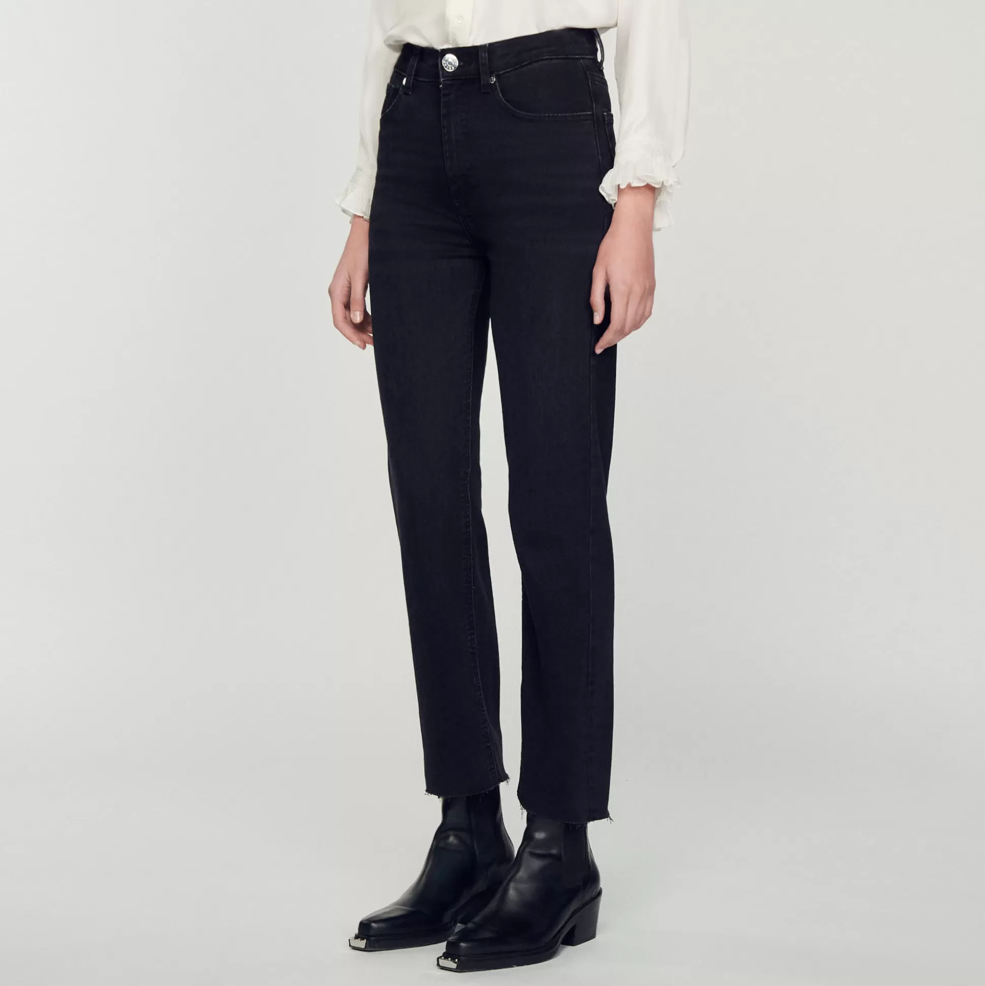 Best Sale Jeans Dritti A Taglio Vivo Donna Jeans