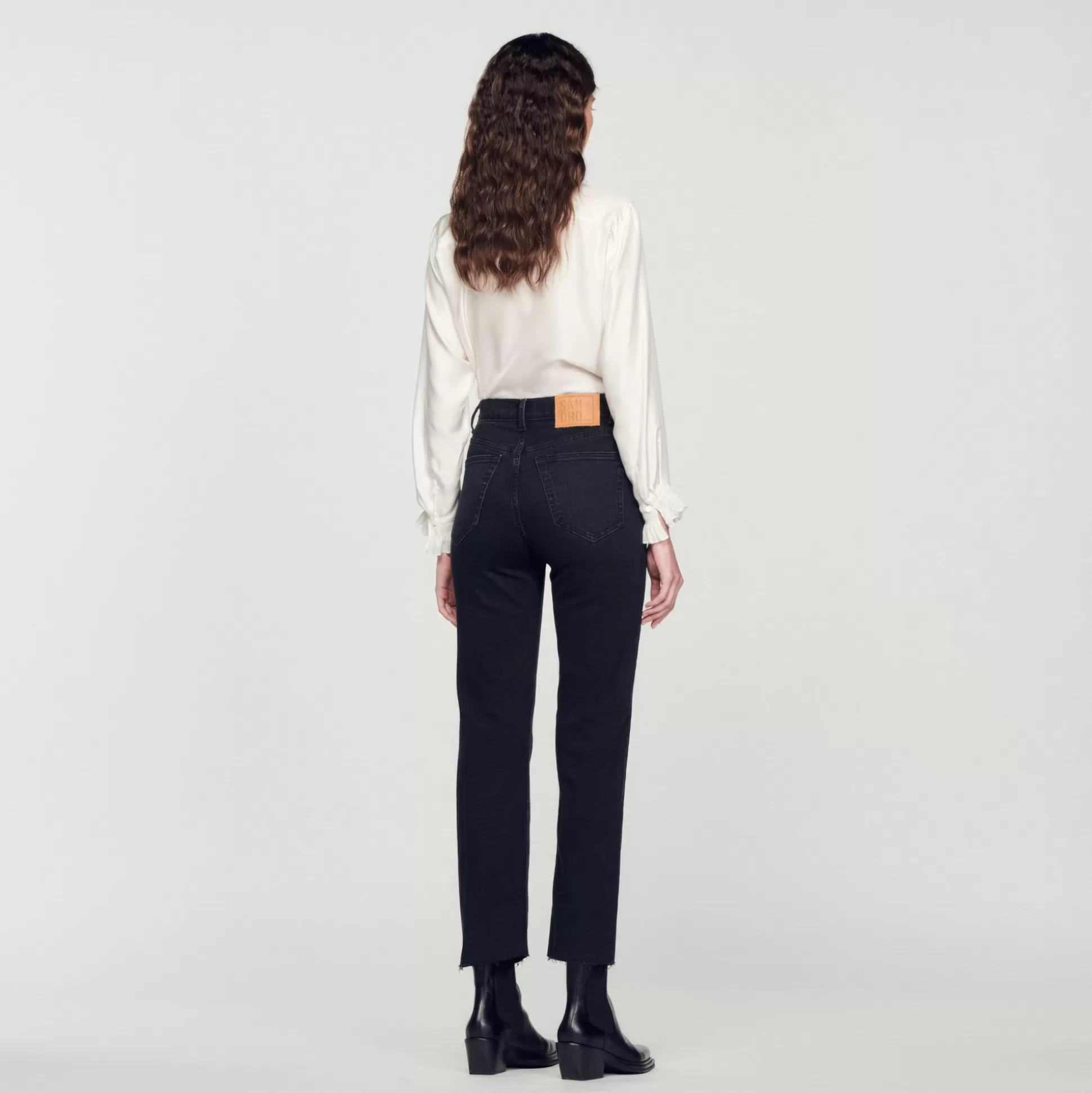 Best Sale Jeans Dritti A Taglio Vivo Donna Jeans