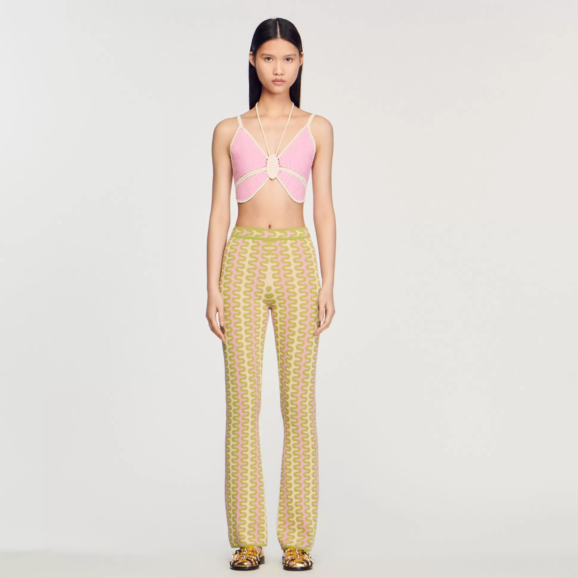 Best Sale Pantaloni In Maglia A Motivi Donna Pantaloni