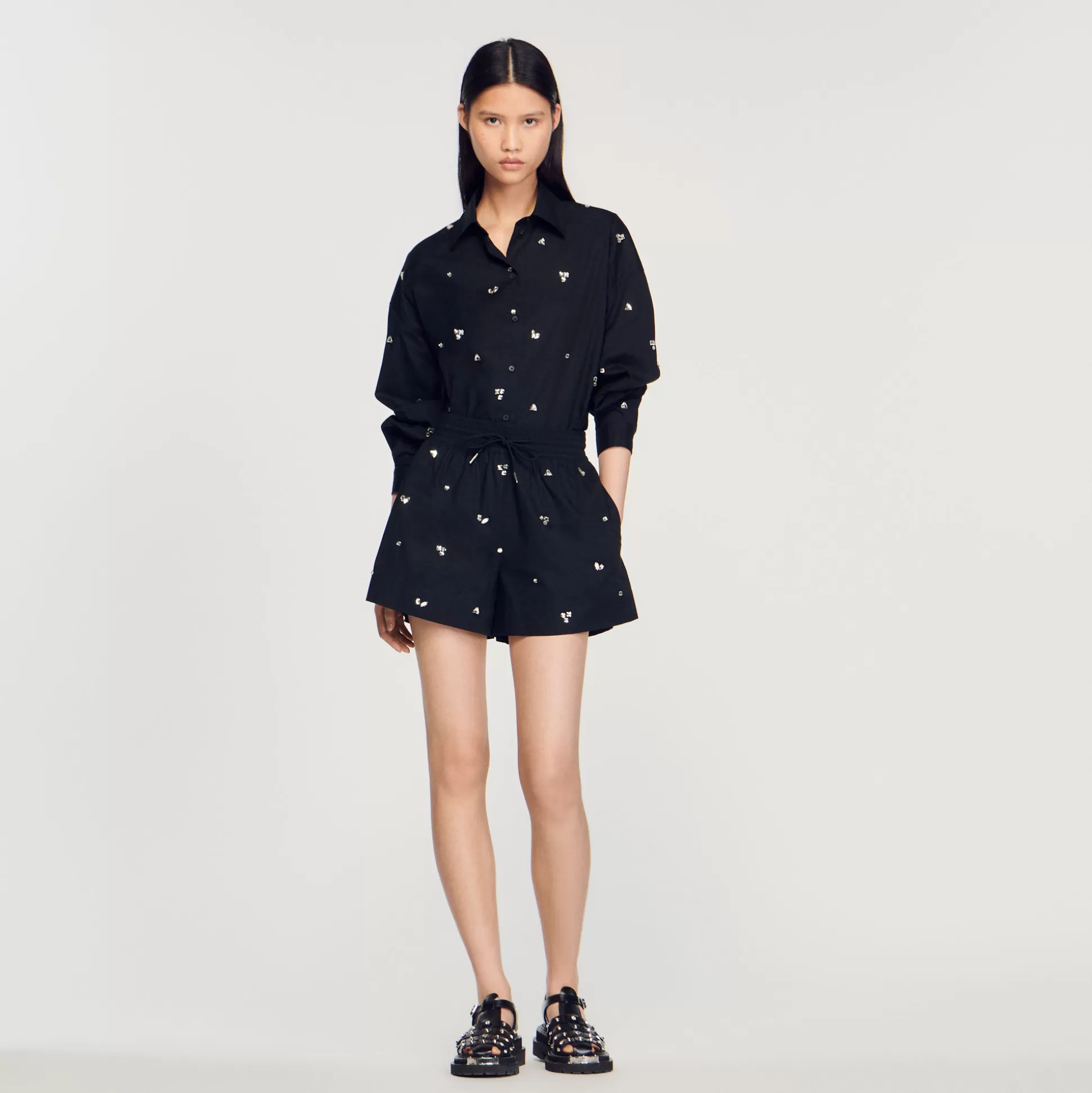 Best Short Con Strass Ricamati A Mano Donna Gonne & Short